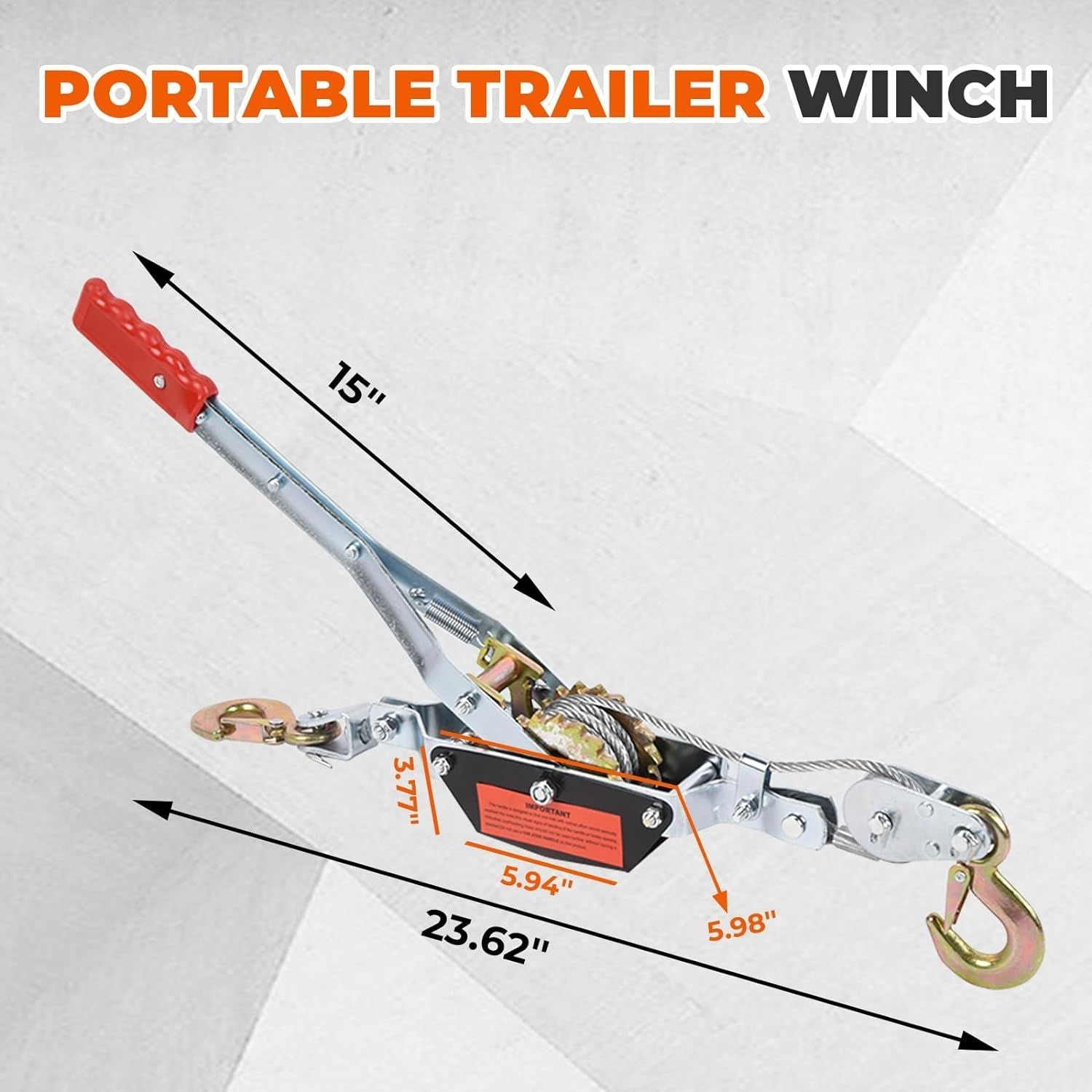 Winch Ratchet Tool, Gear Power Puller,Pulling Boat Marine,Heavy Duty Cable Come Along Tool,Automotive Hoist Winch Puller - Renee Lane Company
