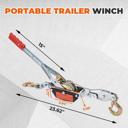 Winch Ratchet Tool, Gear Power Puller,Pulling Boat Marine,Heavy Duty Cable Come Along Tool,Automotive Hoist Winch Puller - Renee Lane Company