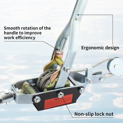 Winch Ratchet Tool, Gear Power Puller,Pulling Boat Marine,Heavy Duty Cable Come Along Tool,Automotive Hoist Winch Puller - Renee Lane Company