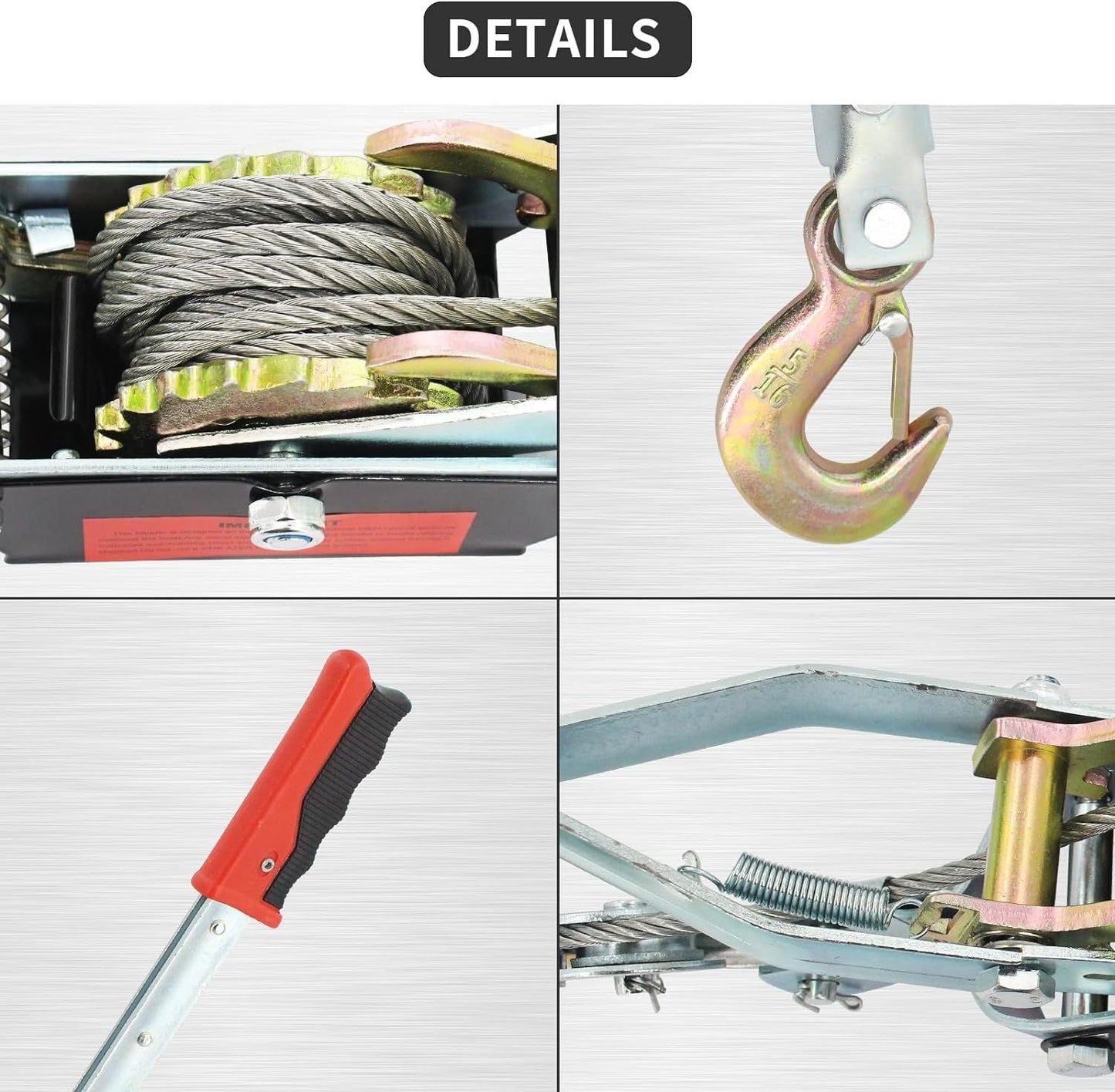 Winch Ratchet Tool, Gear Power Puller,Pulling Boat Marine,Heavy Duty Cable Come Along Tool,Automotive Hoist Winch Puller - Renee Lane Company