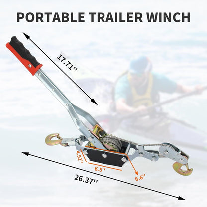 Winch Ratchet Tool, Gear Power Puller,Pulling Boat Marine,Heavy Duty Cable Come Along Tool,Automotive Hoist Winch Puller - Renee Lane Company