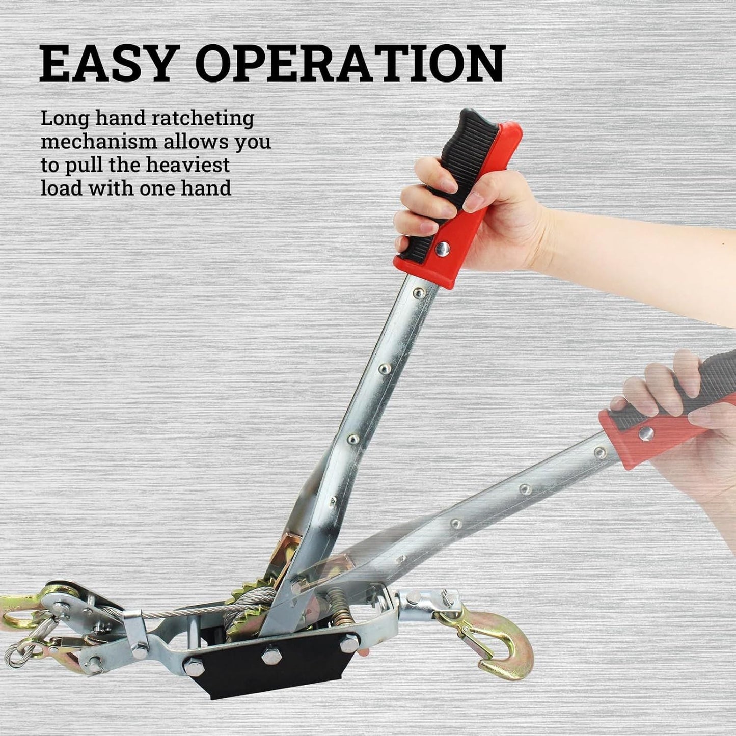Winch Ratchet Tool, Gear Power Puller,Pulling Boat Marine,Heavy Duty Cable Come Along Tool,Automotive Hoist Winch Puller - Renee Lane Company
