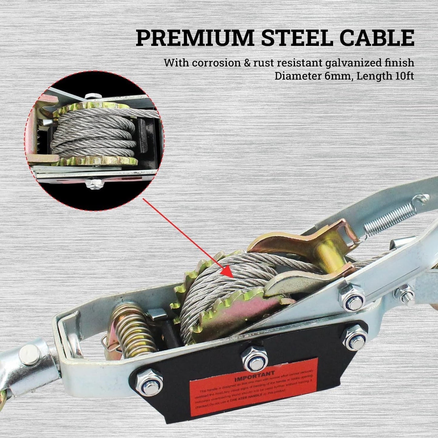 Winch Ratchet Tool, Gear Power Puller,Pulling Boat Marine,Heavy Duty Cable Come Along Tool,Automotive Hoist Winch Puller - Renee Lane Company