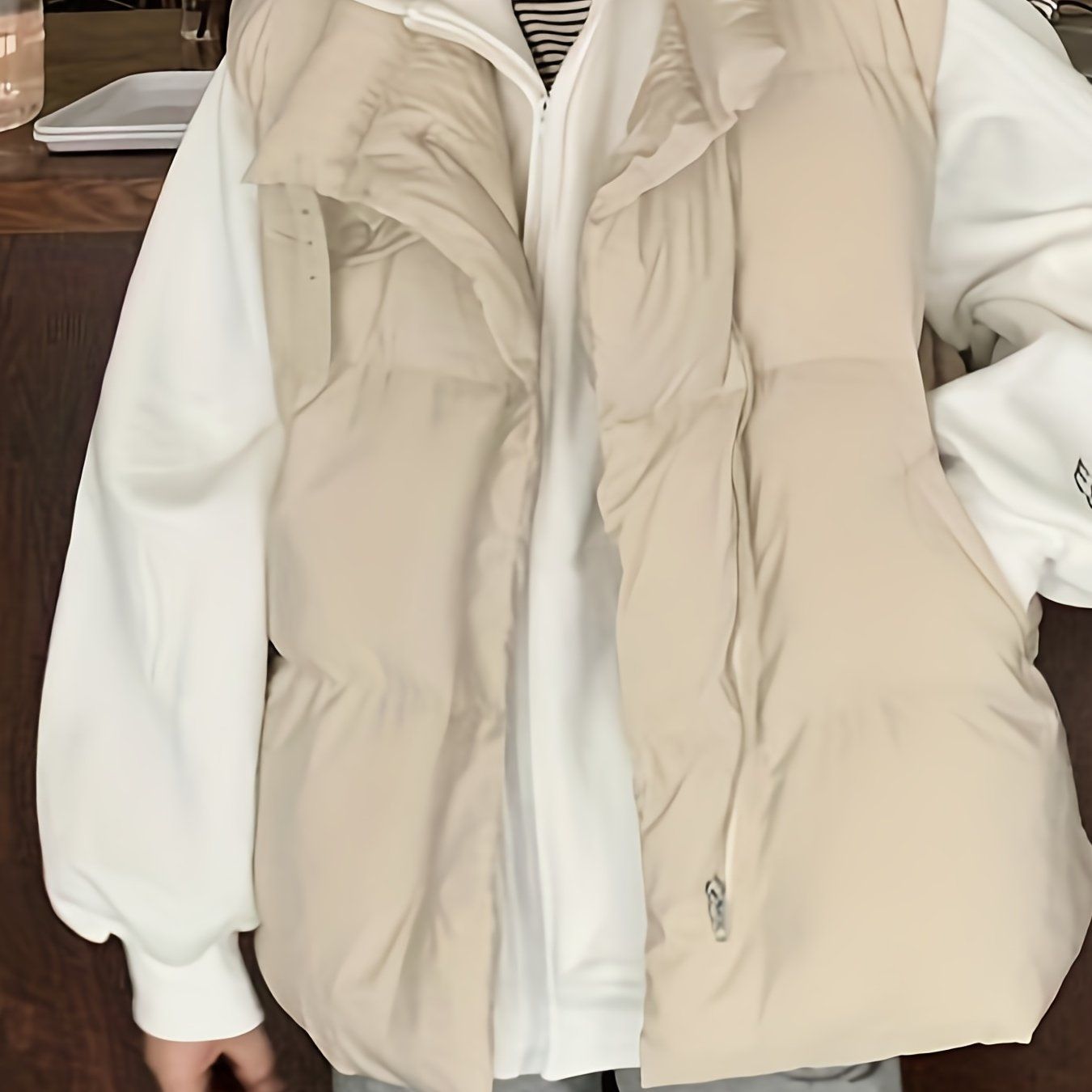 Winter Lapel Puffer Vest , Casual Pocket Fashion Loose Puffer Vest, Women's Clothing - Renee Lane Company