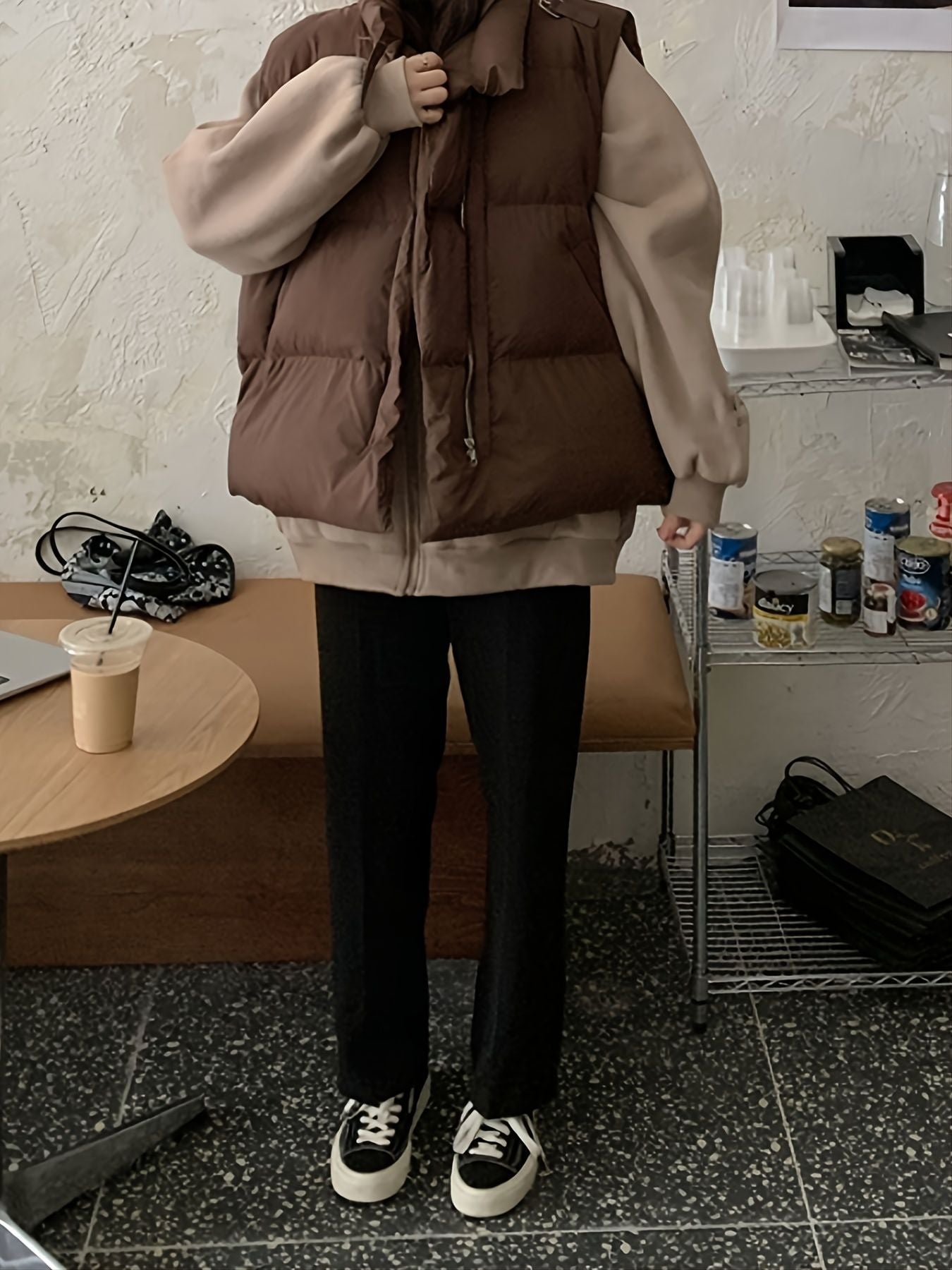 Winter Lapel Puffer Vest , Casual Pocket Fashion Loose Puffer Vest, Women's Clothing - Renee Lane Company