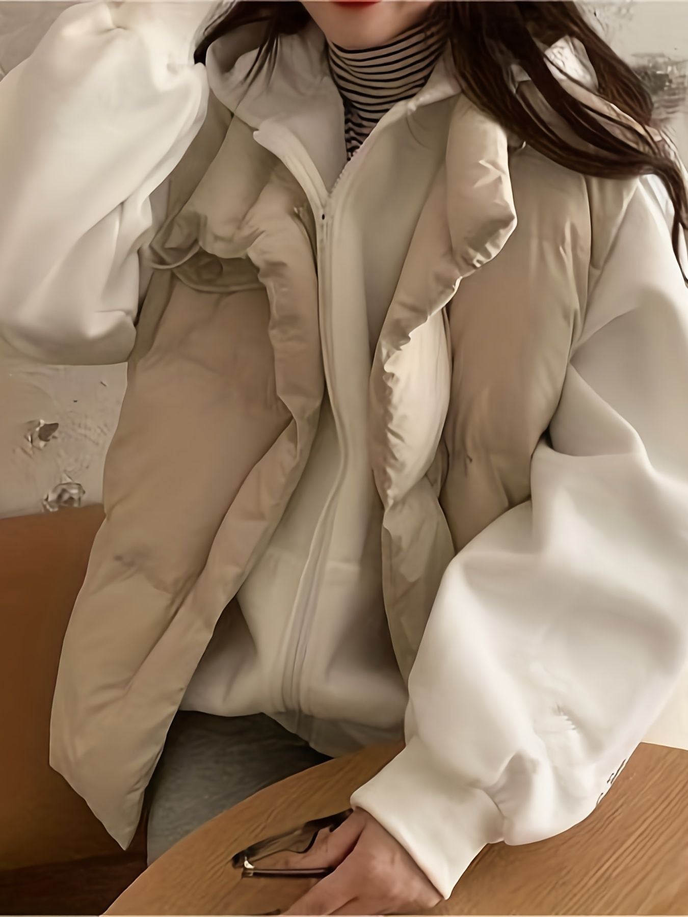 Winter Lapel Puffer Vest , Casual Pocket Fashion Loose Puffer Vest, Women's Clothing - Renee Lane Company