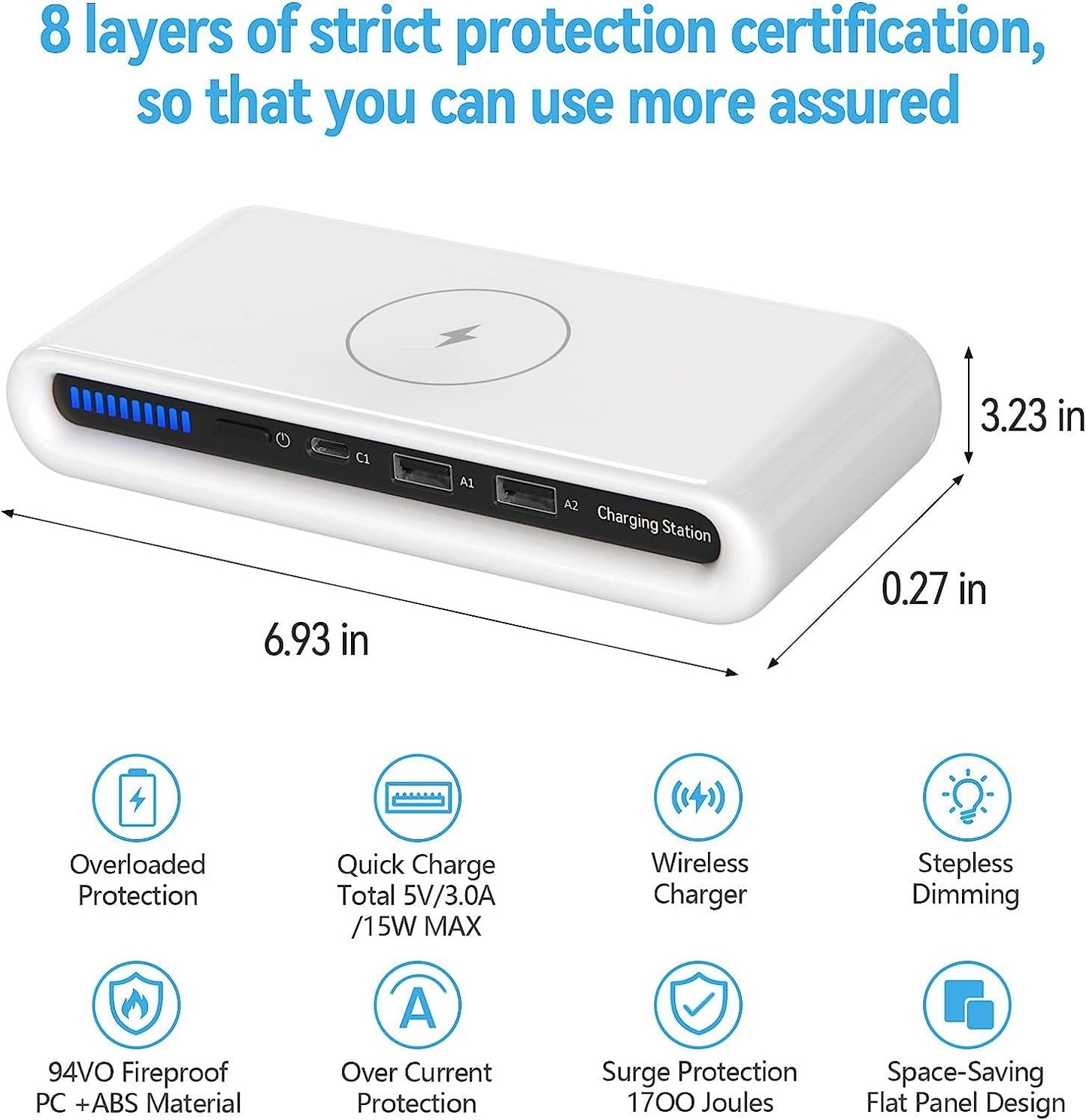 Wireless Charger 30W USB Wireless Charging Station for Multiple Device with USB C Ports Compatible for iPhone 14/13/12/Pro Max Google Pixel - Renee Lane Company
