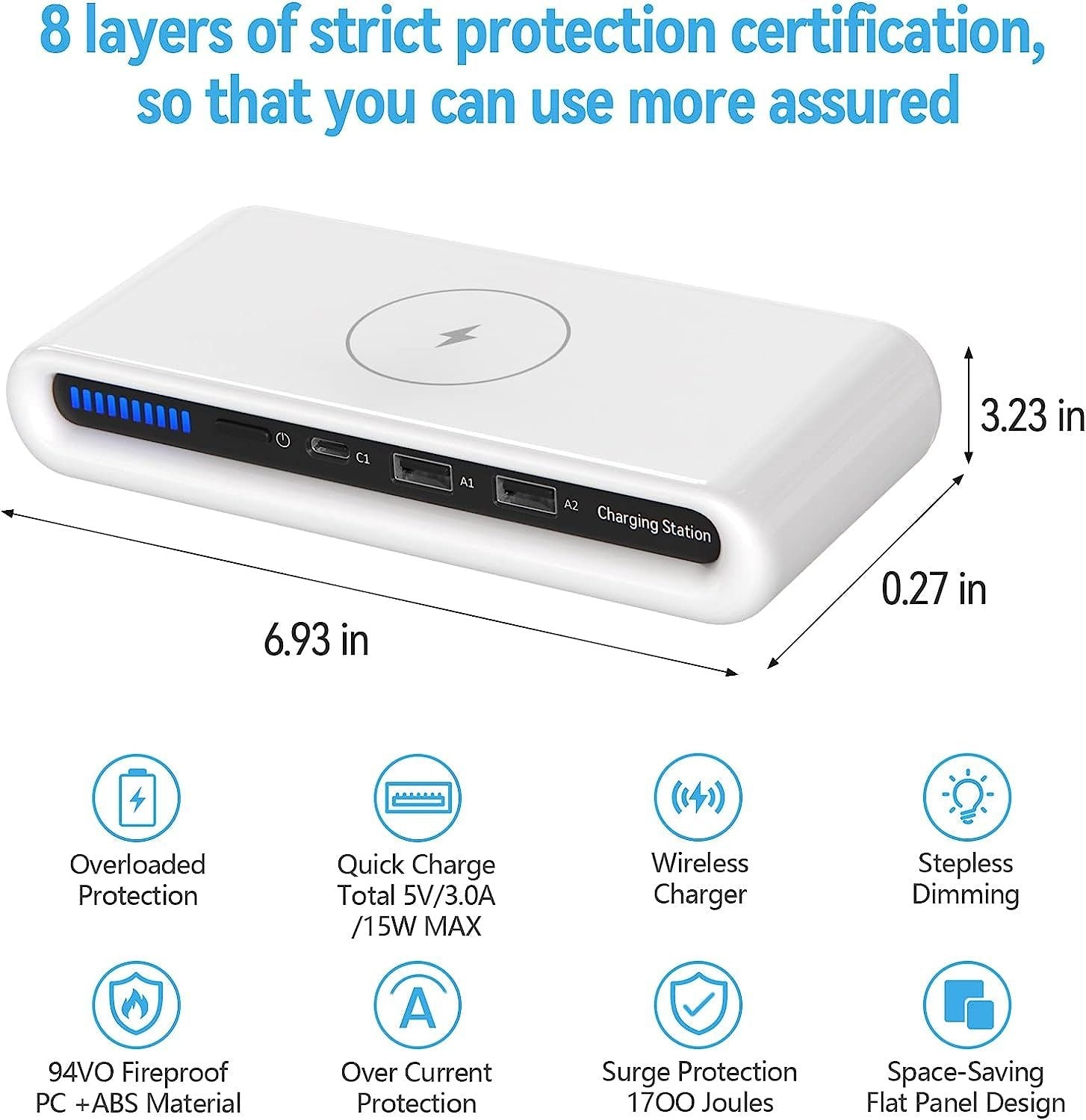 Wireless Charger 30W USB Wireless Charging Station for Multiple Device with USB C Ports Compatible for iPhone 14/13/12/Pro Max Google Pixel - Renee Lane Company