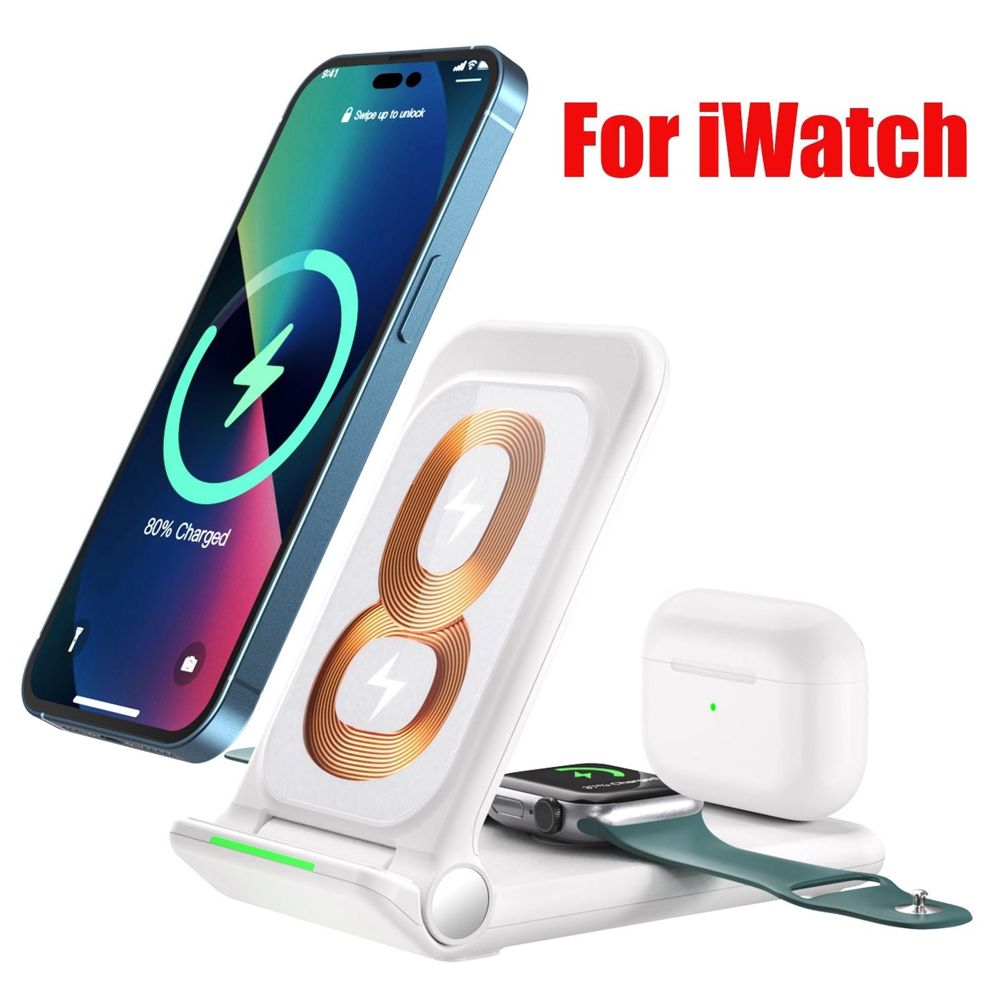 Wireless Chargers 3 in 1 Induction Charger Station for Samsung S22 Ultra Apple Watch Airpods 3 iPhone 14 Pro Max 13 12 11 Xiaomi - Renee Lane Company