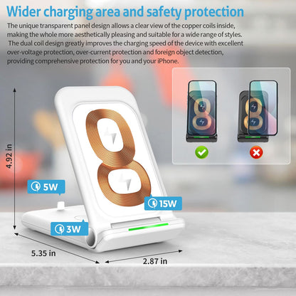Wireless Chargers 3 in 1 Induction Charger Station for Samsung S22 Ultra Apple Watch Airpods 3 iPhone 14 Pro Max 13 12 11 Xiaomi - Renee Lane Company