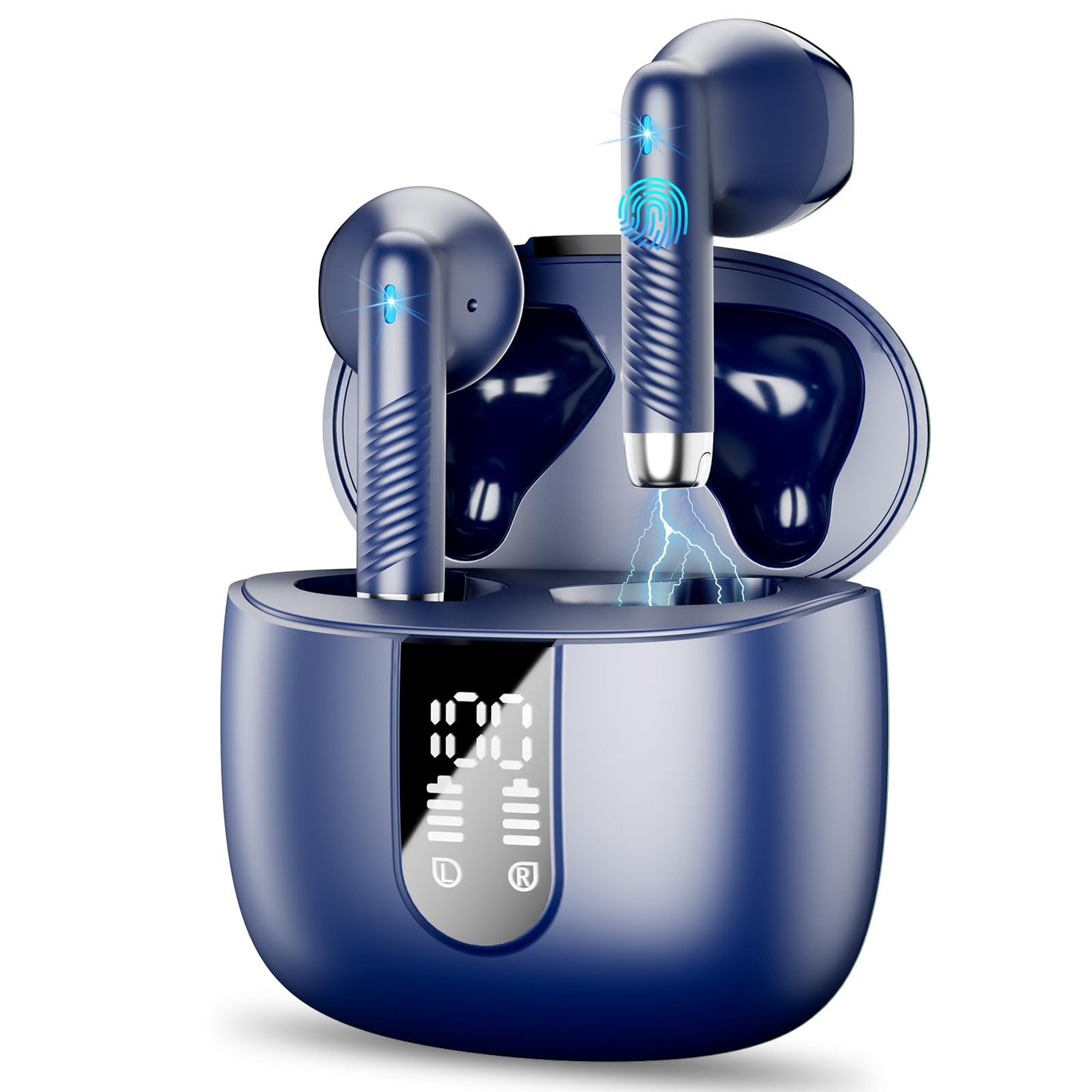 Wireless Earbud Bluetooth 5.3 Headphones with Clear Sound 40H Playtime Sport Earbud Touch Control with LED Digital Display IP7 Waterproof Bluetooth Earphones Built-in Mic for Android iOS Workout - Renee Lane Company