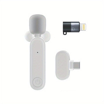 Wireless Lavalier Microphone For IPhone IPad USB C Smartphone Laptop; Plug And Play Noise Reduction Lapel Mic For TikTok YouTube Facebook Live Stream Vlog Video Recording - Renee Lane Company