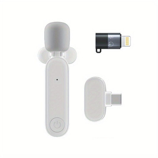 Wireless Lavalier Microphone For IPhone IPad USB C Smartphone Laptop; Plug And Play Noise Reduction Lapel Mic For TikTok YouTube Facebook Live Stream Vlog Video Recording - Renee Lane Company