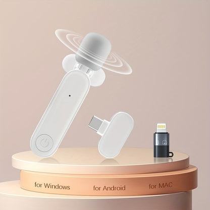 Wireless Lavalier Microphone For IPhone IPad USB C Smartphone Laptop; Plug And Play Noise Reduction Lapel Mic For TikTok YouTube Facebook Live Stream Vlog Video Recording - Renee Lane Company