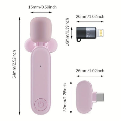 Wireless Lavalier Microphone For IPhone IPad USB C Smartphone Laptop; Plug And Play Noise Reduction Lapel Mic For TikTok YouTube Facebook Live Stream Vlog Video Recording - Renee Lane Company