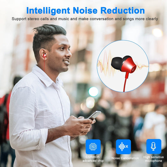 Wireless Neckband Headphones V4.2 Sweat-proof Sport Headsets Earbuds In-Ear Magnetic Neckbands Stereo Earphone - Renee Lane Company