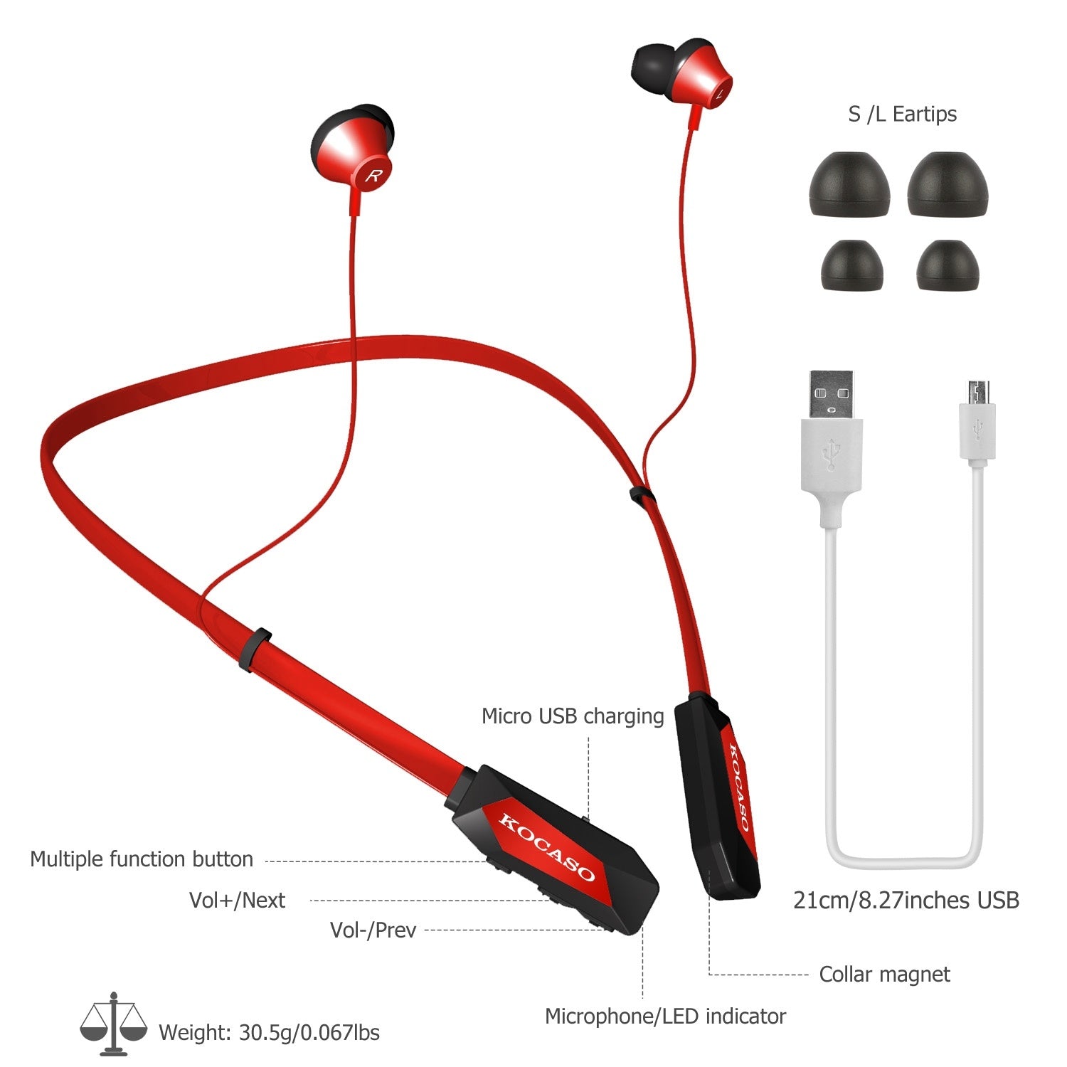 Wireless Neckband Headphones V4.2 Sweat-proof Sport Headsets Earbuds In-Ear Magnetic Neckbands Stereo Earphone - Renee Lane Company