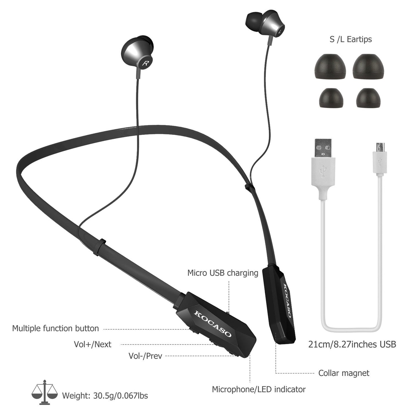 Wireless Neckband Headphones V4.2 Sweat-proof Sport Headsets Earbuds In-Ear Magnetic Neckbands Stereo Earphone - Renee Lane Company