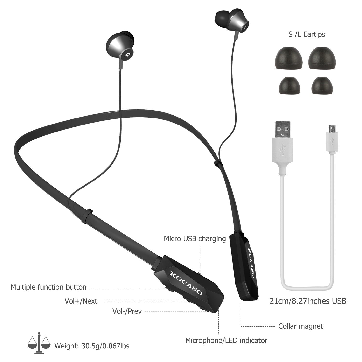 Wireless Neckband Headphones V4.2 Sweat-proof Sport Headsets Earbuds In-Ear Magnetic Neckbands Stereo Earphone - Renee Lane Company