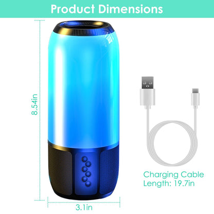 Wireless Portable Speaker Loud Stereo Speaker with 6 Color Changing Lights Radio Party TWS Speaker for Home Outdoor Travelling - Renee Lane Company