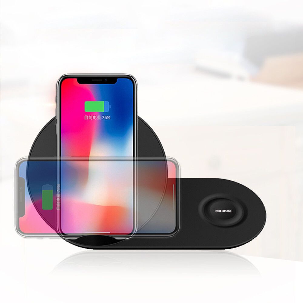 Wireless QI Phone+Watch Charger For iPhone Samsung Duo Dock Dual Fast Charging - Renee Lane Company