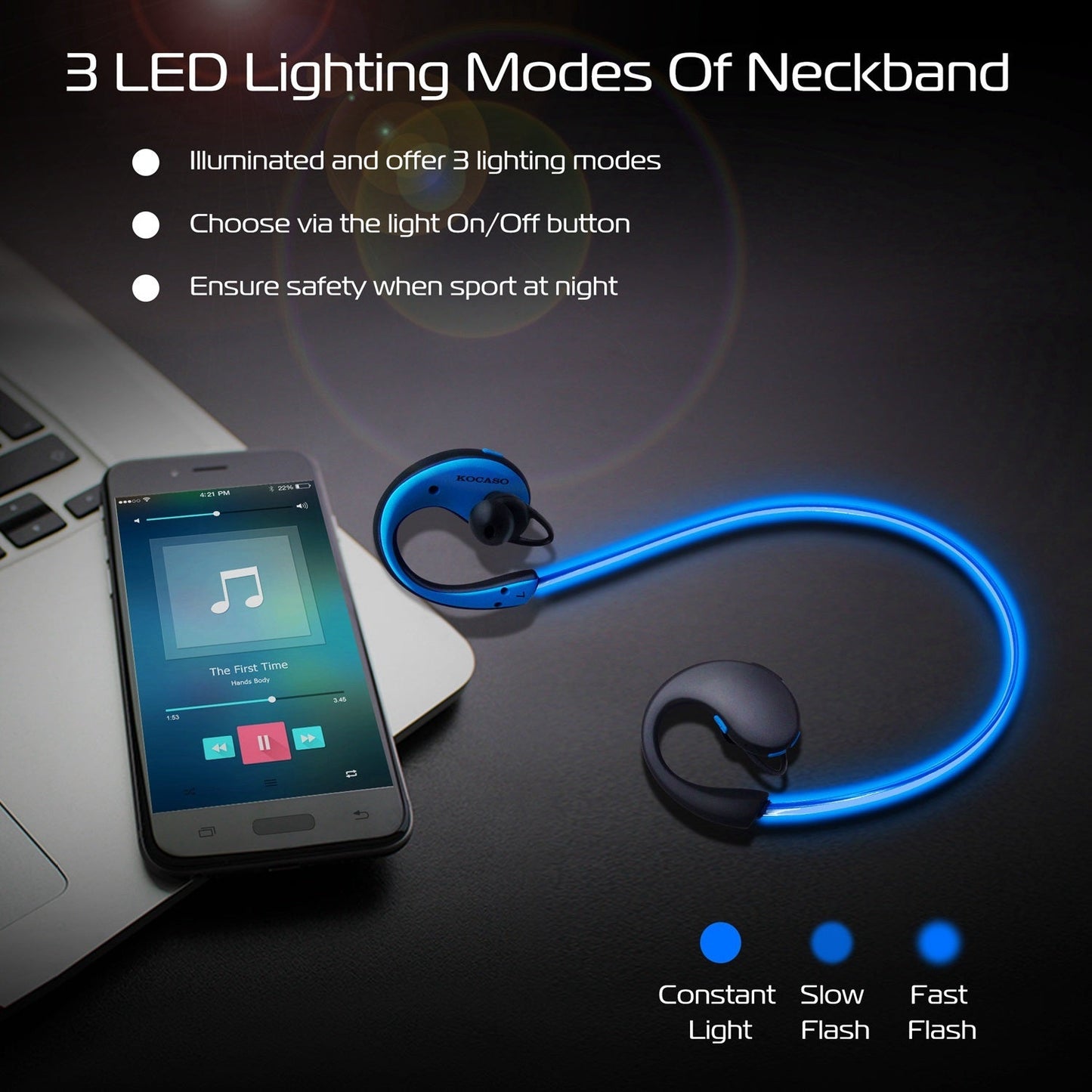 Wireless Sports Headsets Wireless V4.1 Neckband Earphones HD Stereo Sweat-proof Headphones Earbuds - Renee Lane Company