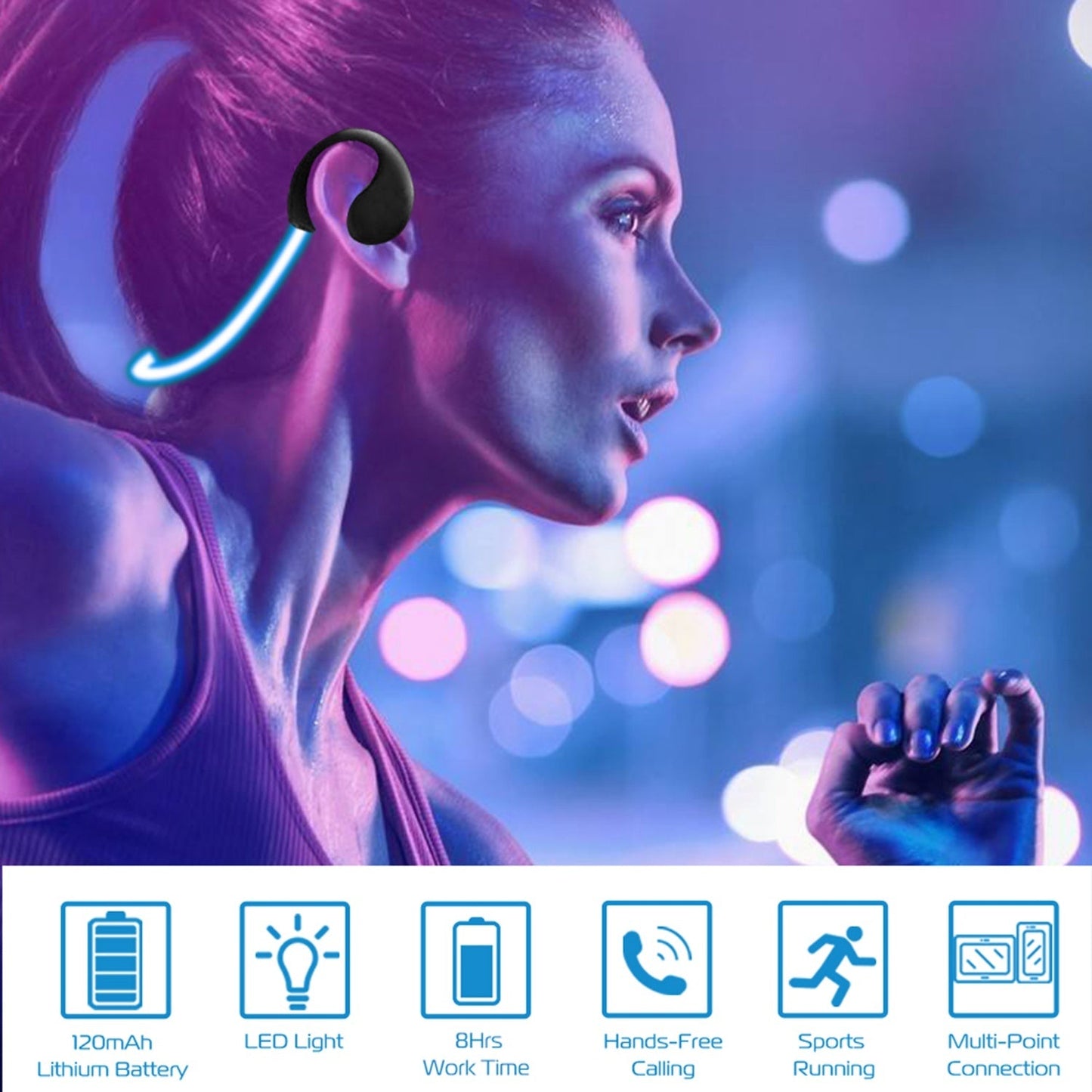Wireless Sports Headsets Wireless V4.1 Neckband Earphones HD Stereo Sweat-proof Headphones Earbuds - Renee Lane Company