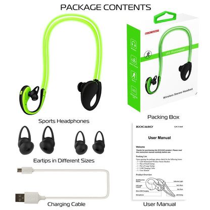 Wireless Sports Headsets Wireless V4.1 Neckband Earphones HD Stereo Sweat-proof Headphones Earbuds - Renee Lane Company