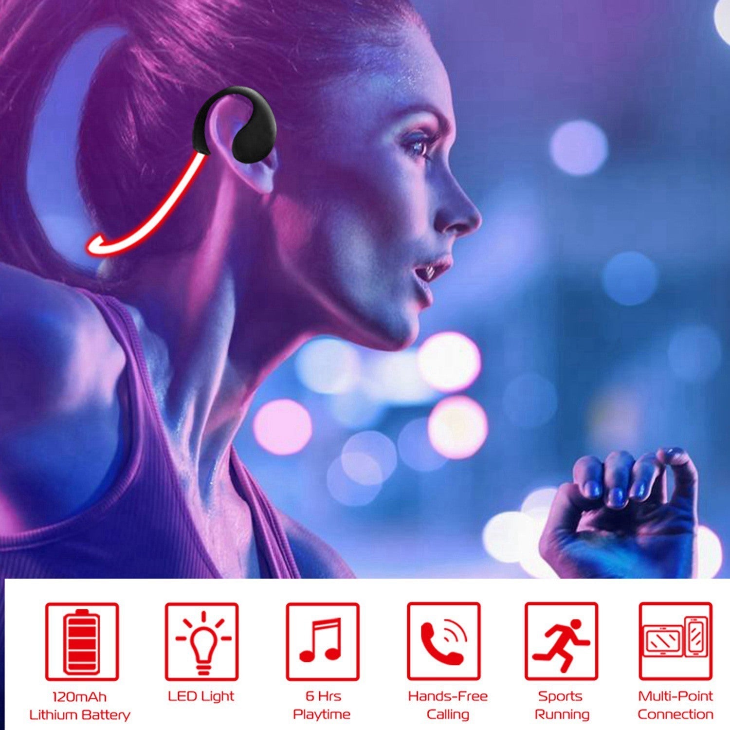 Wireless Sports Headsets Wireless V4.1 Neckband Earphones HD Stereo Sweat-proof Headphones Earbuds - Renee Lane Company