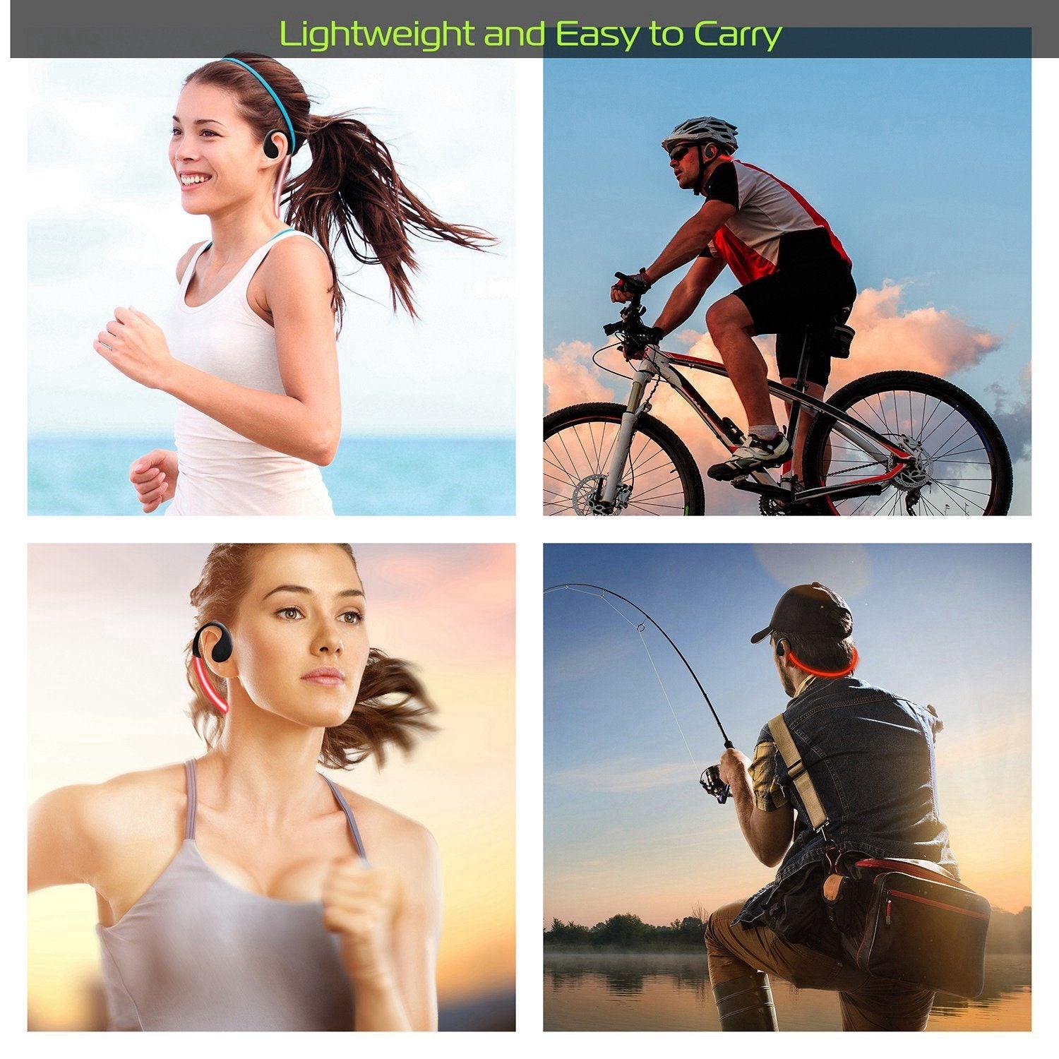 Wireless Sports Headsets Wireless V4.1 Neckband Earphones HD Stereo Sweat-proof Headphones Earbuds - Renee Lane Company