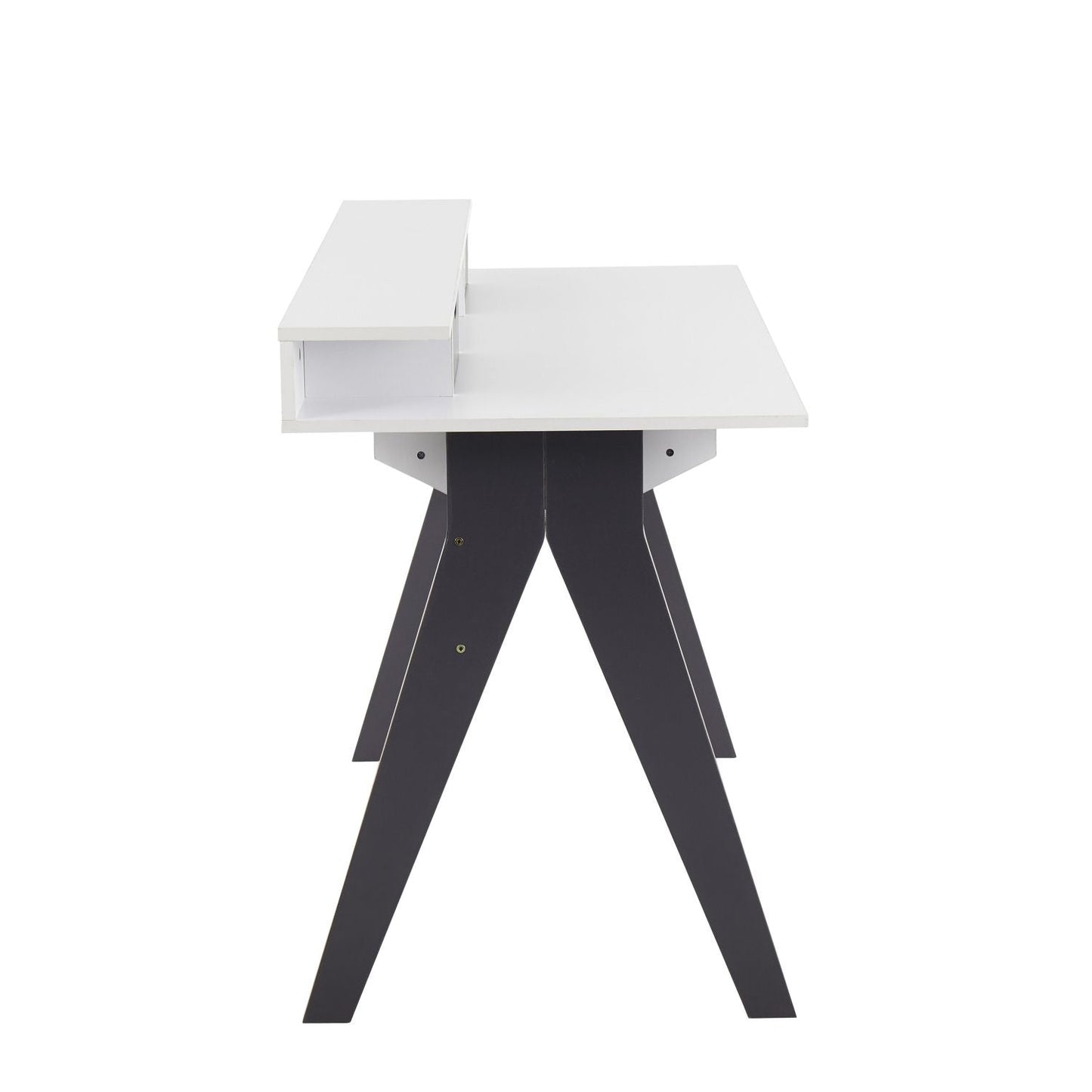 Wishbone Contemporary Desk in Grey and White Wood by - Renee Lane Company