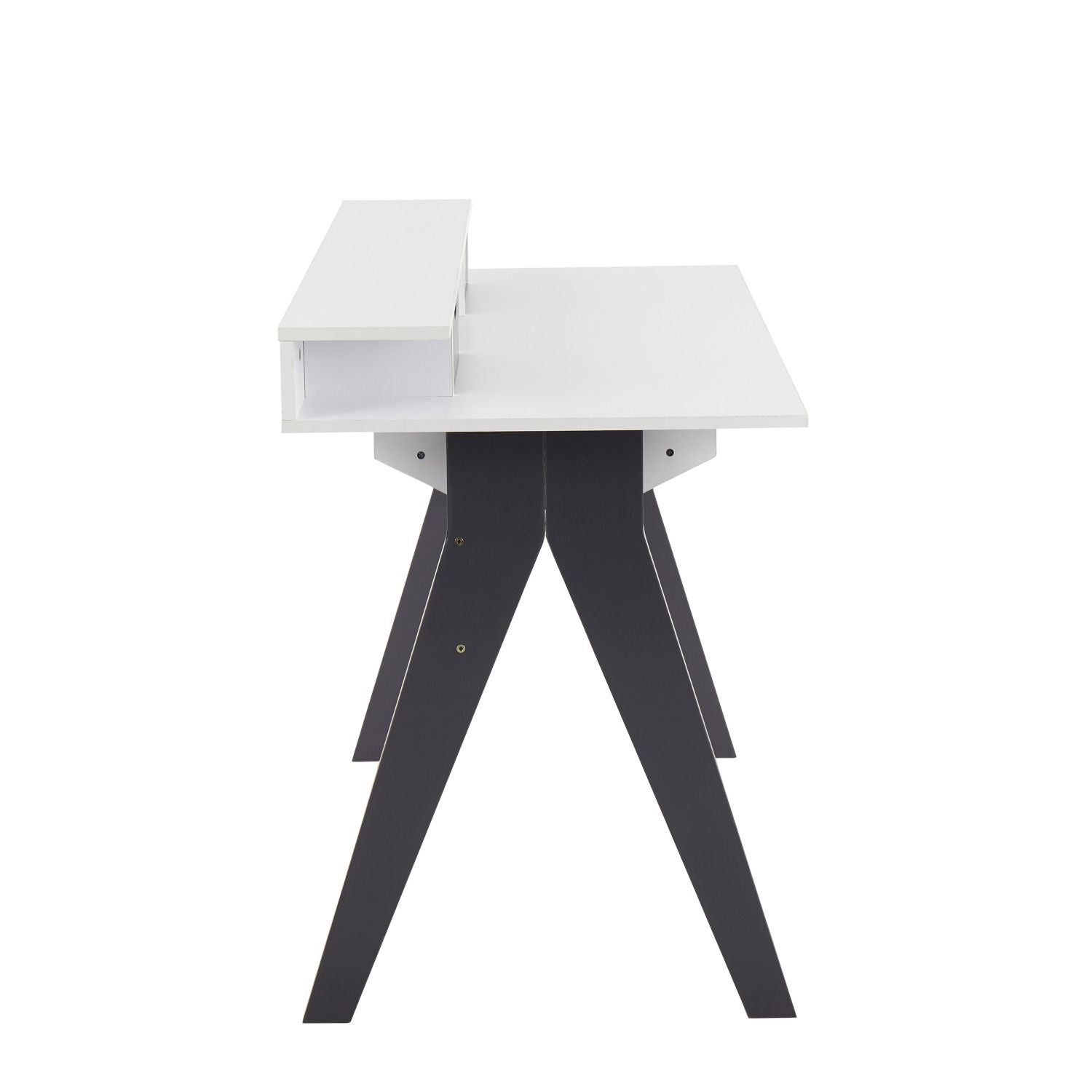 Wishbone Contemporary Desk in Grey and White Wood by - Renee Lane Company