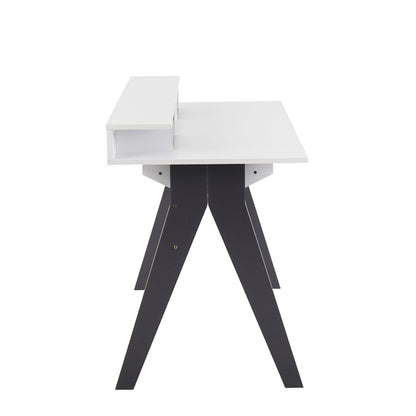 Wishbone Contemporary Desk in Grey and White Wood by - Renee Lane Company