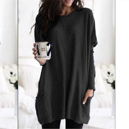 Women Long Sleeve Top Casual Pocket T-Shirt - Renee Lane Company