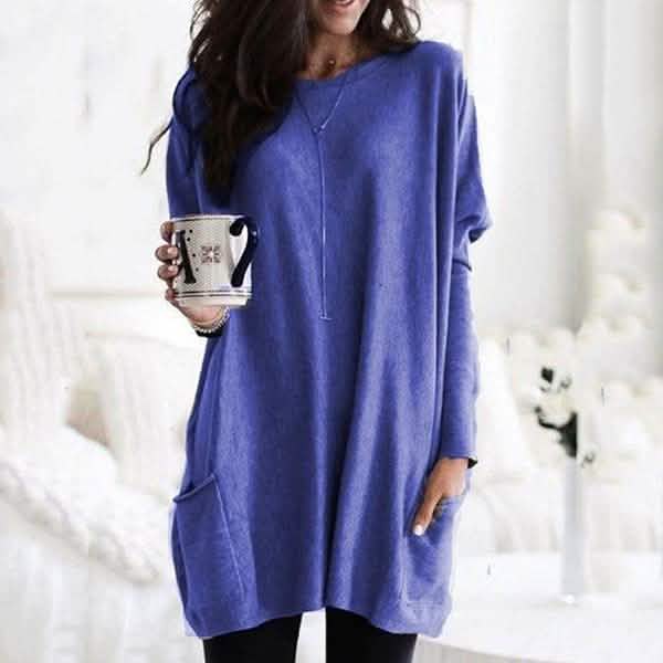 Women Long Sleeve Top Casual Pocket T-Shirt - Renee Lane Company