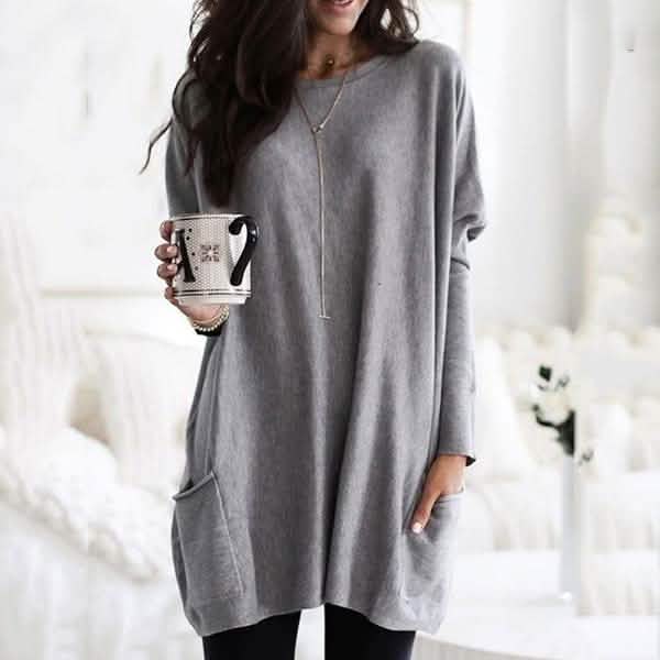 Women Long Sleeve Top Casual Pocket T-Shirt - Renee Lane Company