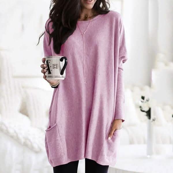 Women Long Sleeve Top Casual Pocket T-Shirt - Renee Lane Company