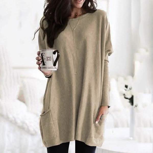Women Long Sleeve Top Casual Pocket T-Shirt - Renee Lane Company
