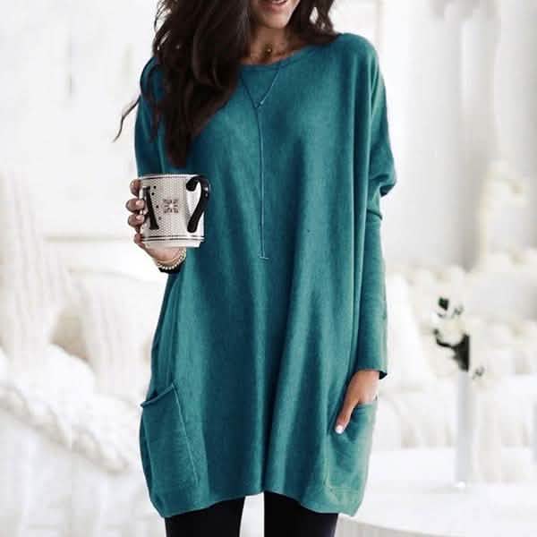 Women Long Sleeve Top Casual Pocket T-Shirt - Renee Lane Company