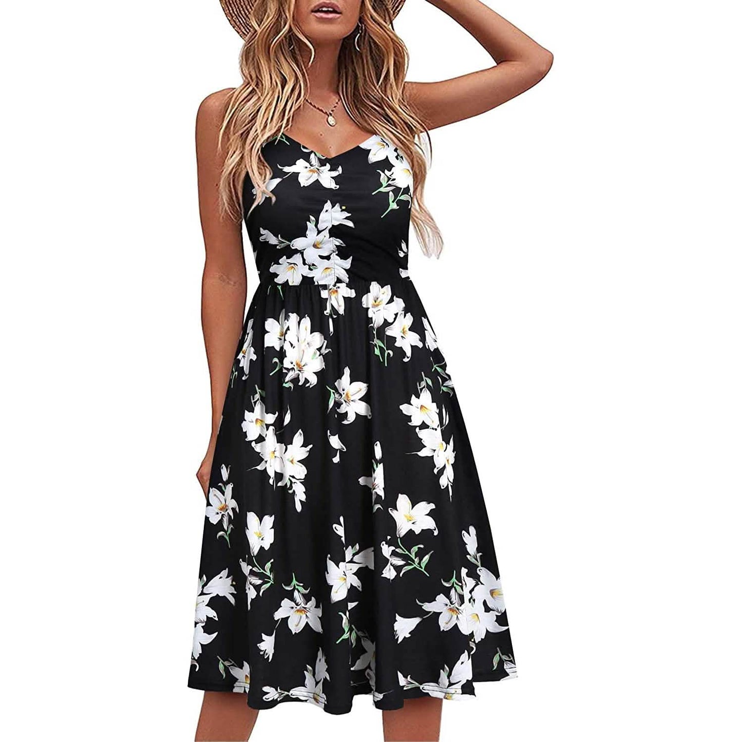 Women Sleeveless Cotton Summer Beach Dress - Renee Lane Company