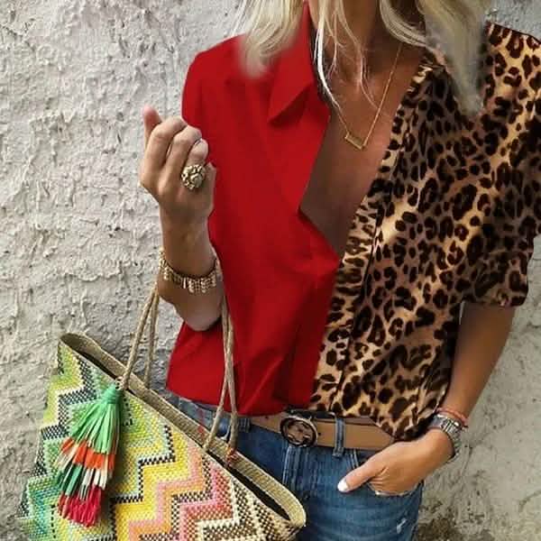 Women's Autumn Casual Deep V Neck Top - Renee Lane Company