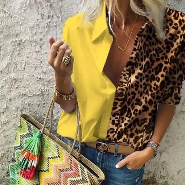 Women's Autumn Casual Deep V Neck Top - Renee Lane Company