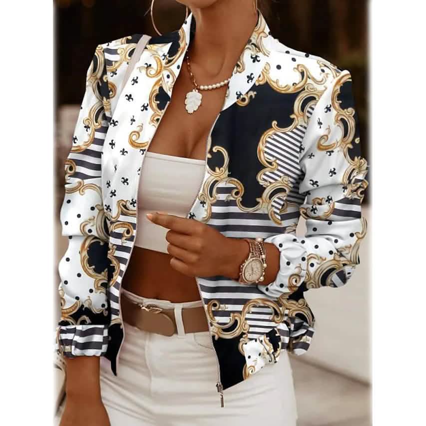 Women's Bomber Jacket Casual - Renee Lane Company