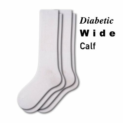 Women's Extra Wide Calf - Cotton Crew Socks, Non-Binding Crew Socks - Renee Lane Company