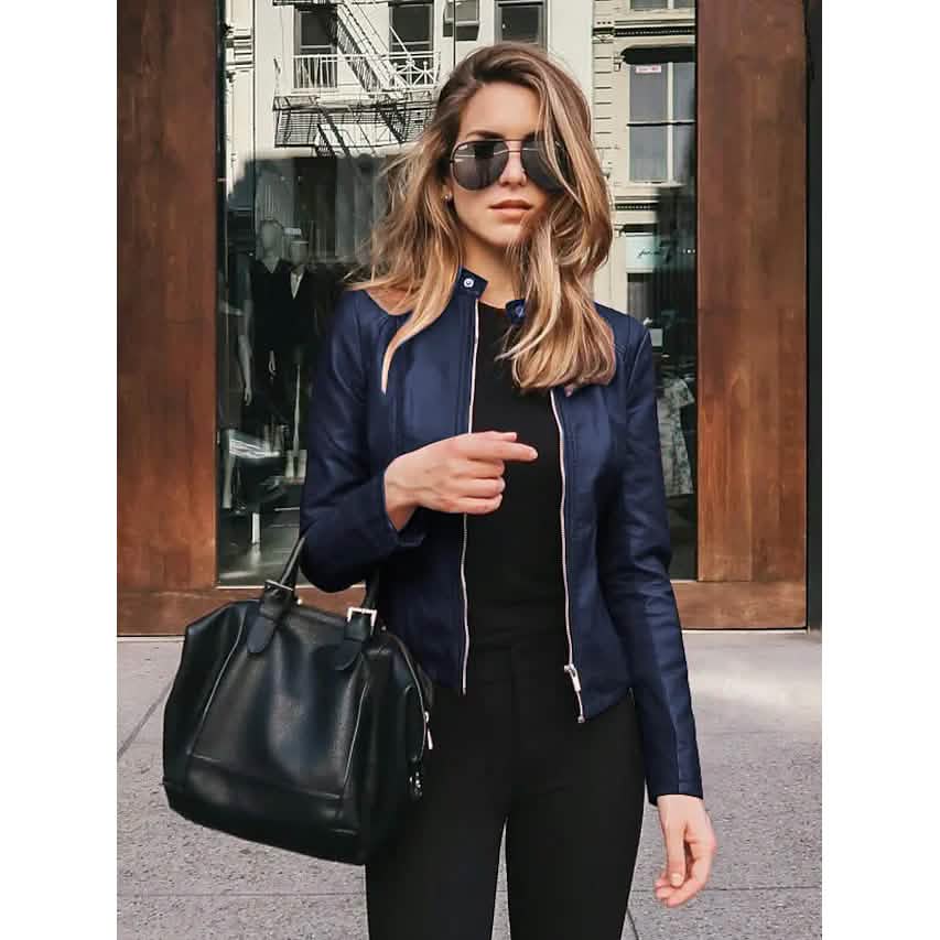 Women's Faux Leather Jacket - Renee Lane Company