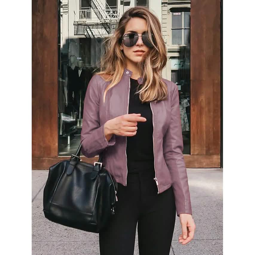 Women's Faux Leather Jacket - Renee Lane Company