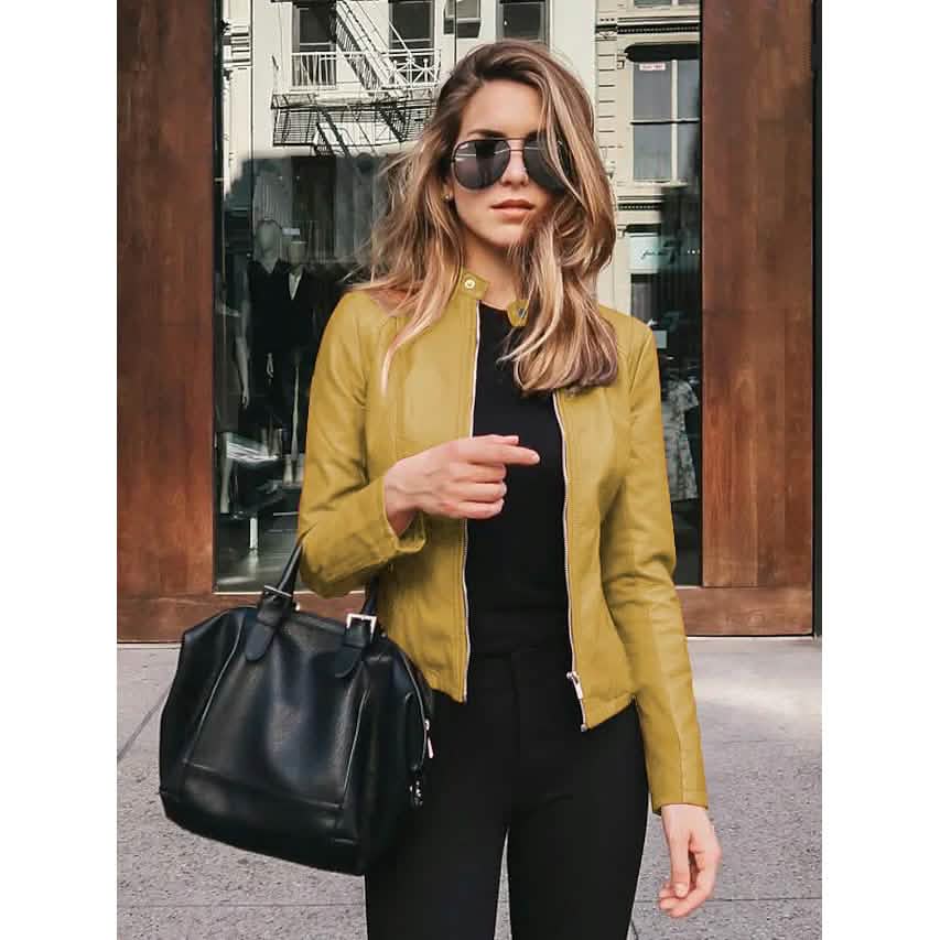 Women's Faux Leather Jacket - Renee Lane Company