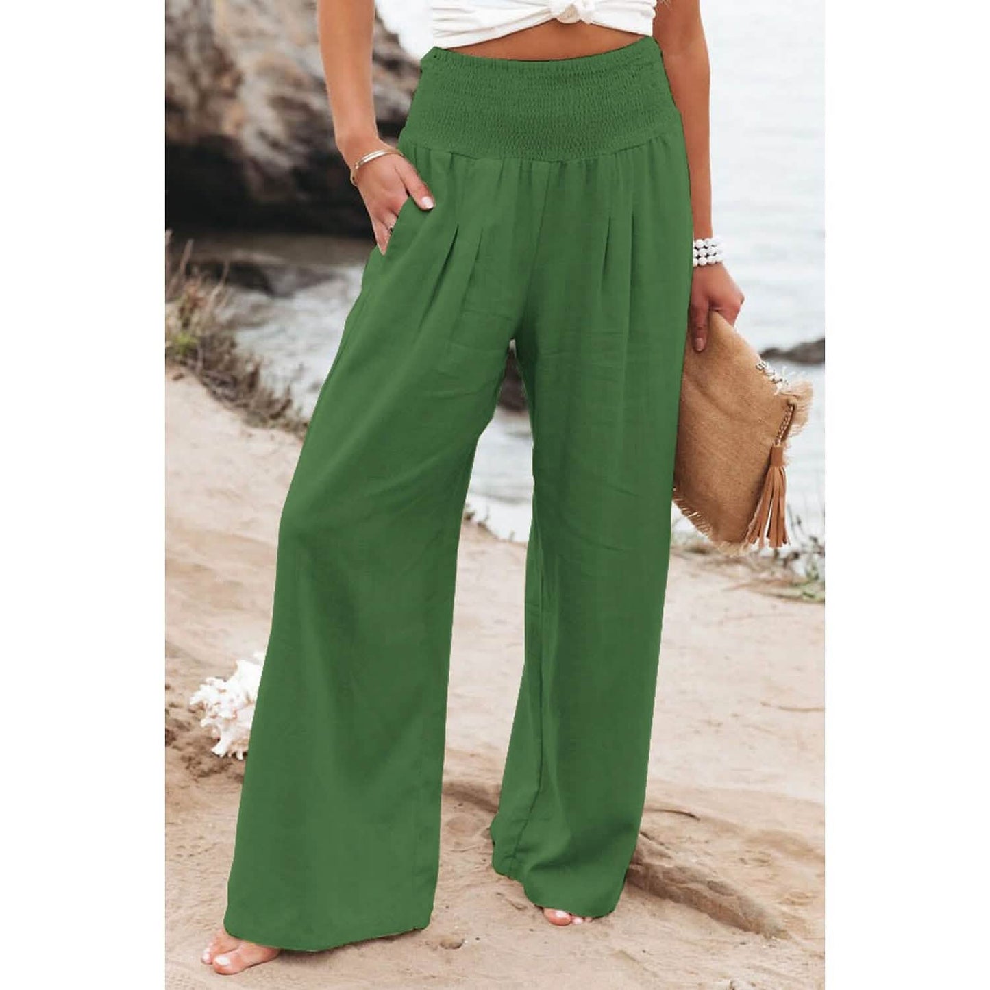 Women's High Waist Loose Wide Leg Pants - Renee Lane Company
