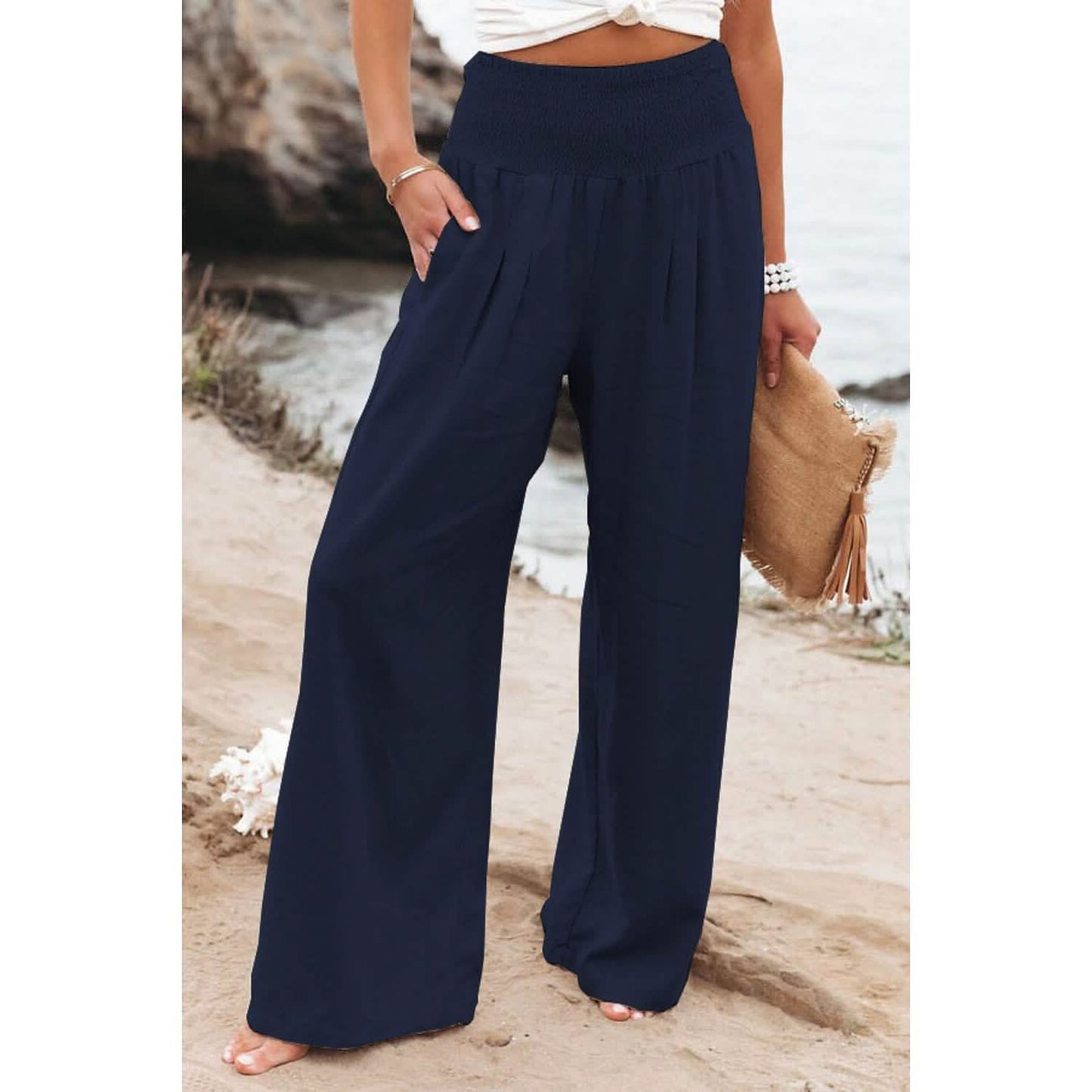 Women's High Waist Loose Wide Leg Pants - Renee Lane Company