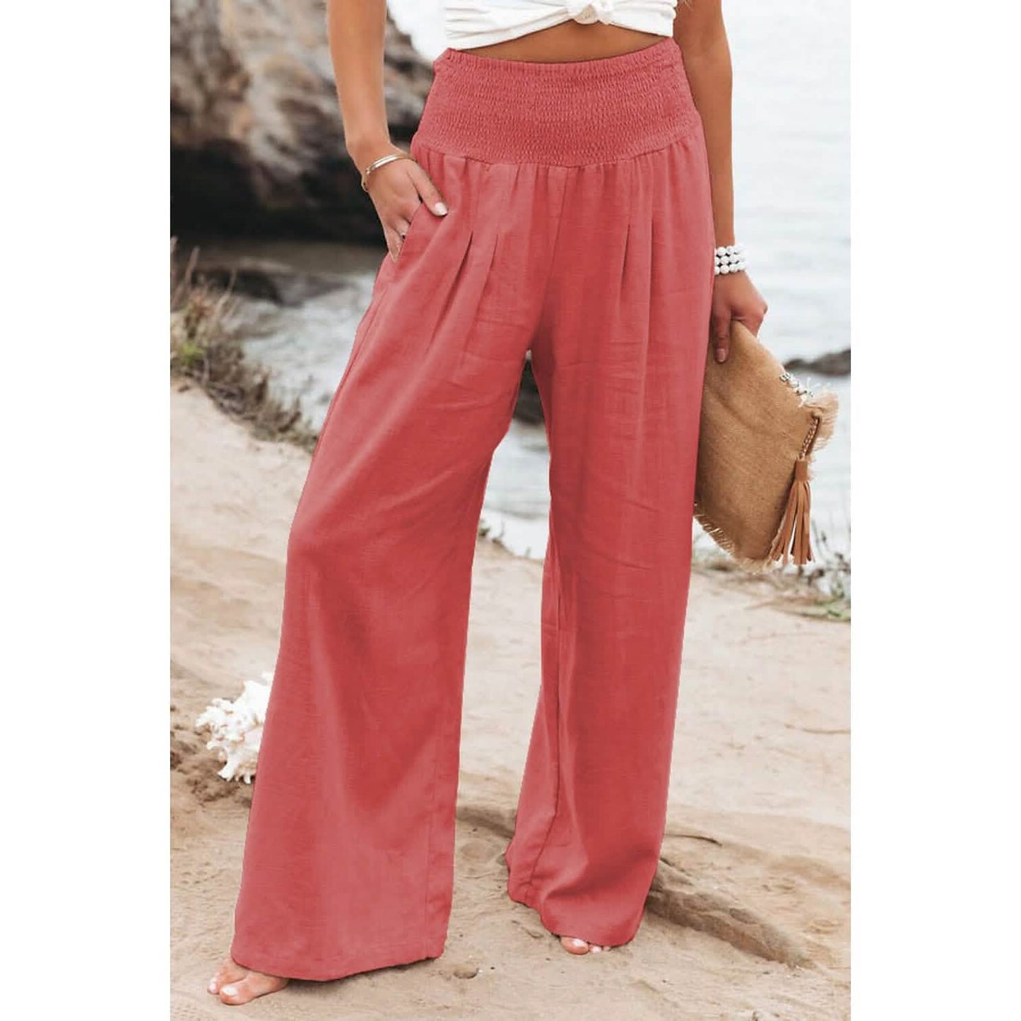 Women's High Waist Loose Wide Leg Pants - Renee Lane Company